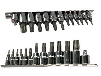 14PC 1/4” and 3/8” Dr Torx Bit Set Socket Mechanic Auto Tools