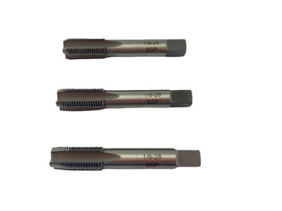 3PC 1/8" - 28 TPI BSP Tap Set