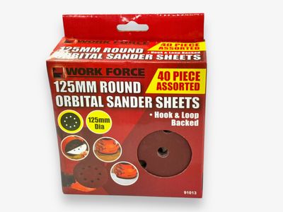 125mm Round Sander Sheets 40Pc
