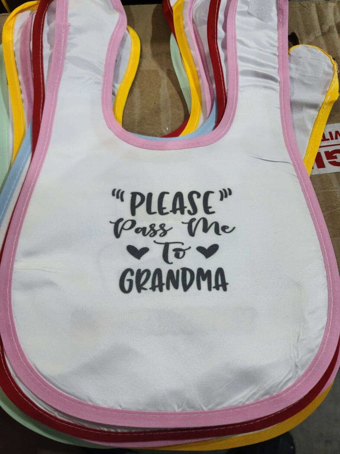 "Please Pass Me To Grandma" Baby Bib