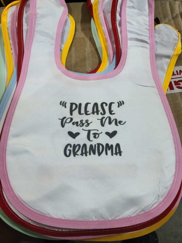 "Please Pass Me To Grandma" Baby Bib