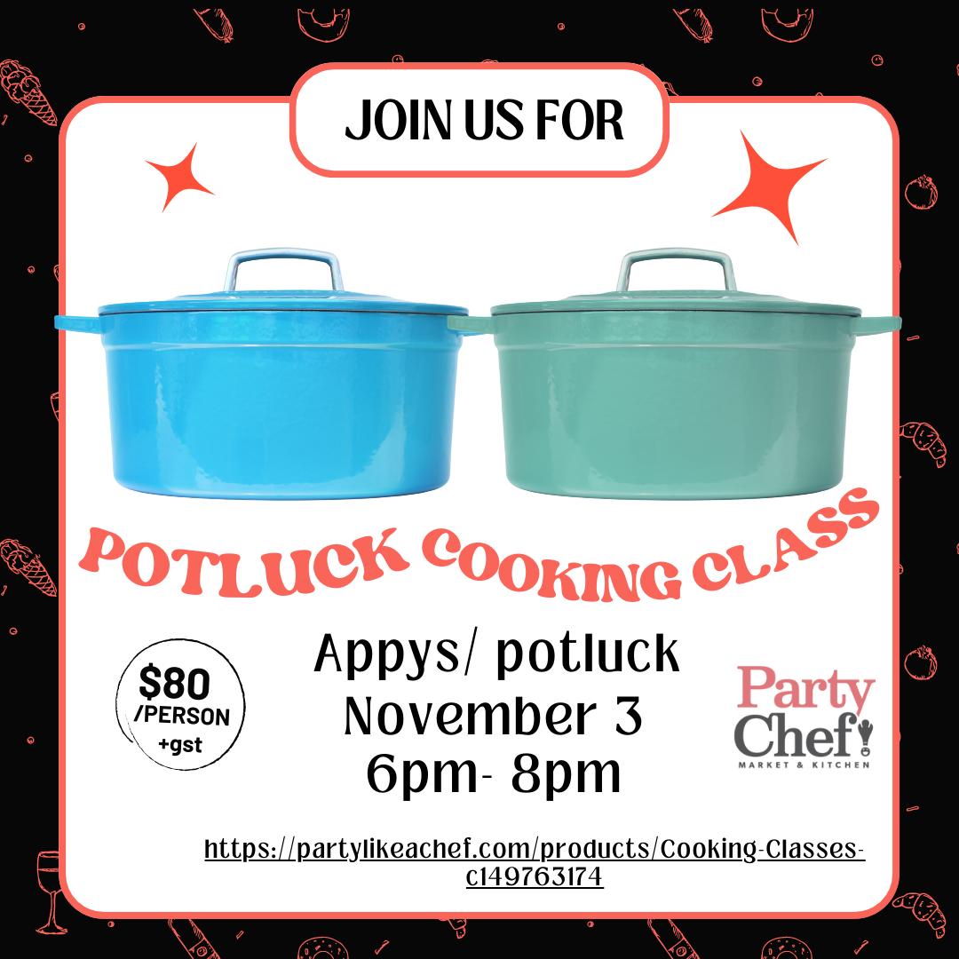 Pot luck/ Appetizer Cooking Class Nov 3
