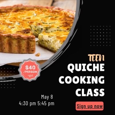 Teen Quiche Cooking Class May 8