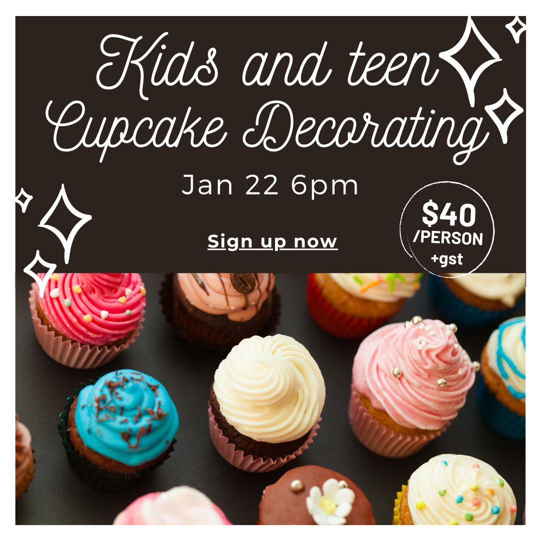 Kids and teens Cupcake Baking and Decorating Class Jan 22