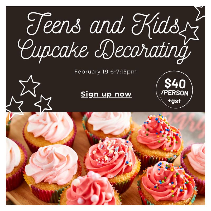 Kids and Teens Cupcake Decorating Class Feb. 19