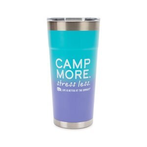 Camco Life is Better at the Campsite Painted Tumbler, Camp More / Stress Less, 20 oz.