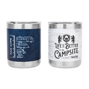 Camco Life is Better at the Campsite Lowball Whiskey Tumblers- 12 oz., 2-Pack