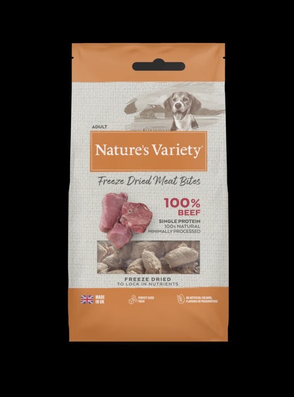 Natures Variety Dog Adult Freeze Dried Pure Beef Bites 20g