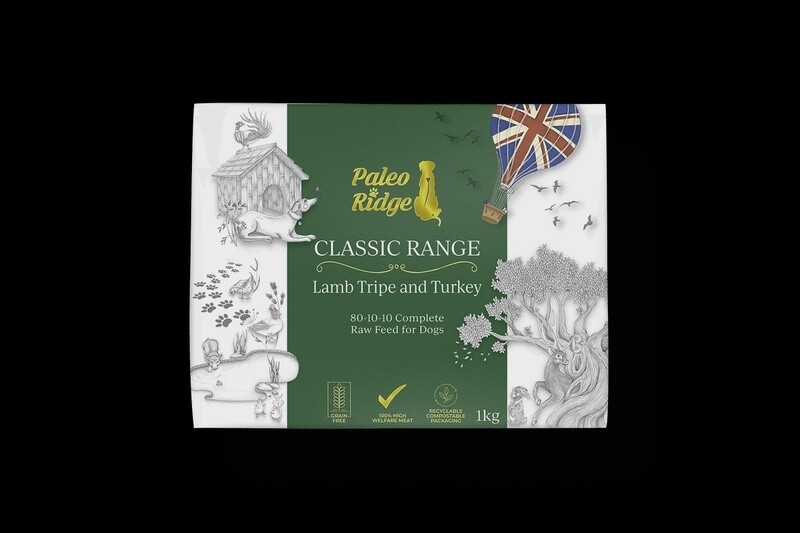 Paleo Ridge Classic Lamb Tripe and Turkey (1kg)