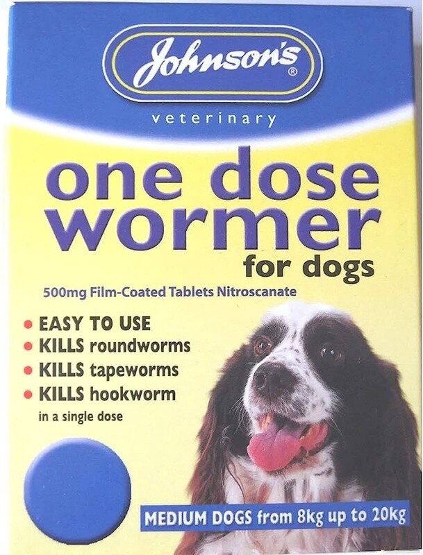 Johnsons One Dose Wormer Medium Dog