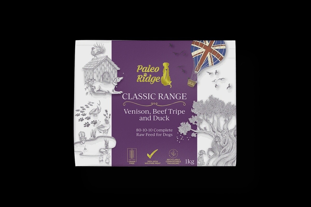 Paleo Ridge Classic Venison, Beef Tripe and Duck (1kg)