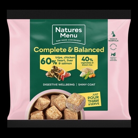 Natures Menu Complete And Balanced 60/40 Tripe, Chicken, Salmon 500g