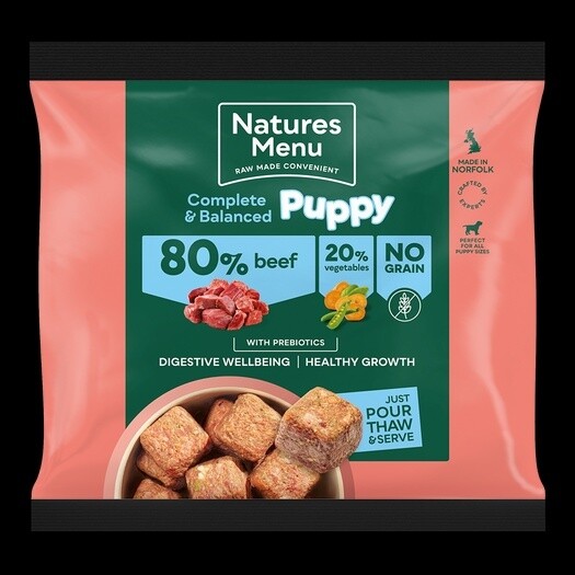 Natures Menu Complete And Balanced 80/20 Puppy Beef 500g