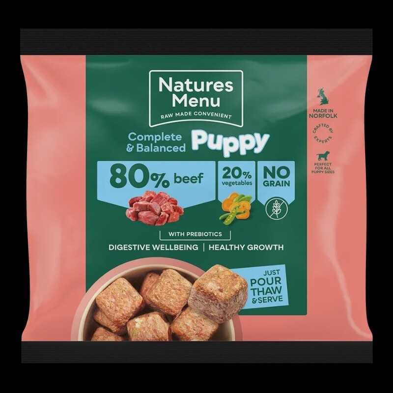 Natures Menu Frozen Country Hunter Puppy Beef Nuggets 1kg