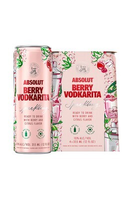 ABSOLUT BERRY VODKARITA 4PK CAN