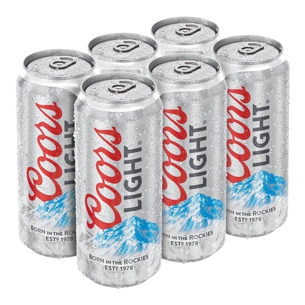 COORS LIGHT 16OZ 6PK CAN
