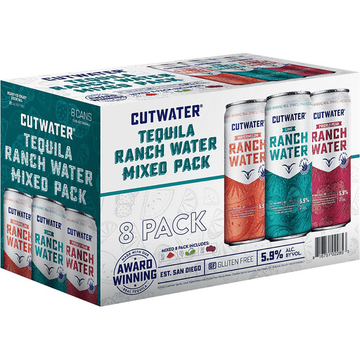 CUTWATER RTD RANCH WATER VARIETY 8PK CAN