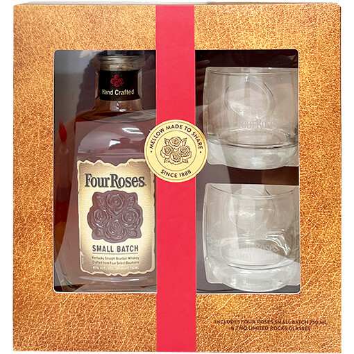 FOUR ROSES WITH ROX GLASSES