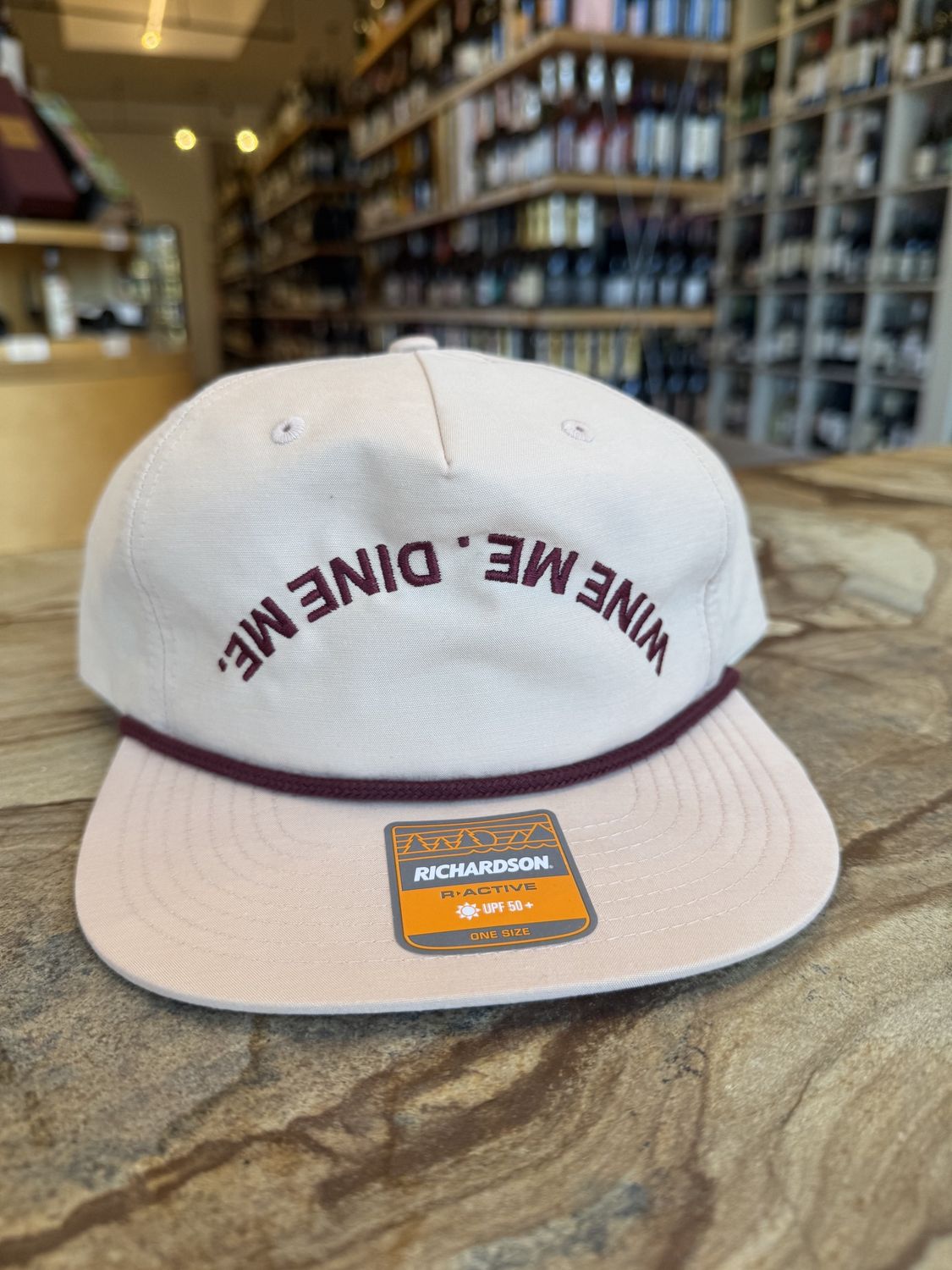 WINE ME. DINE ME. UPSIDE DOWN HAT