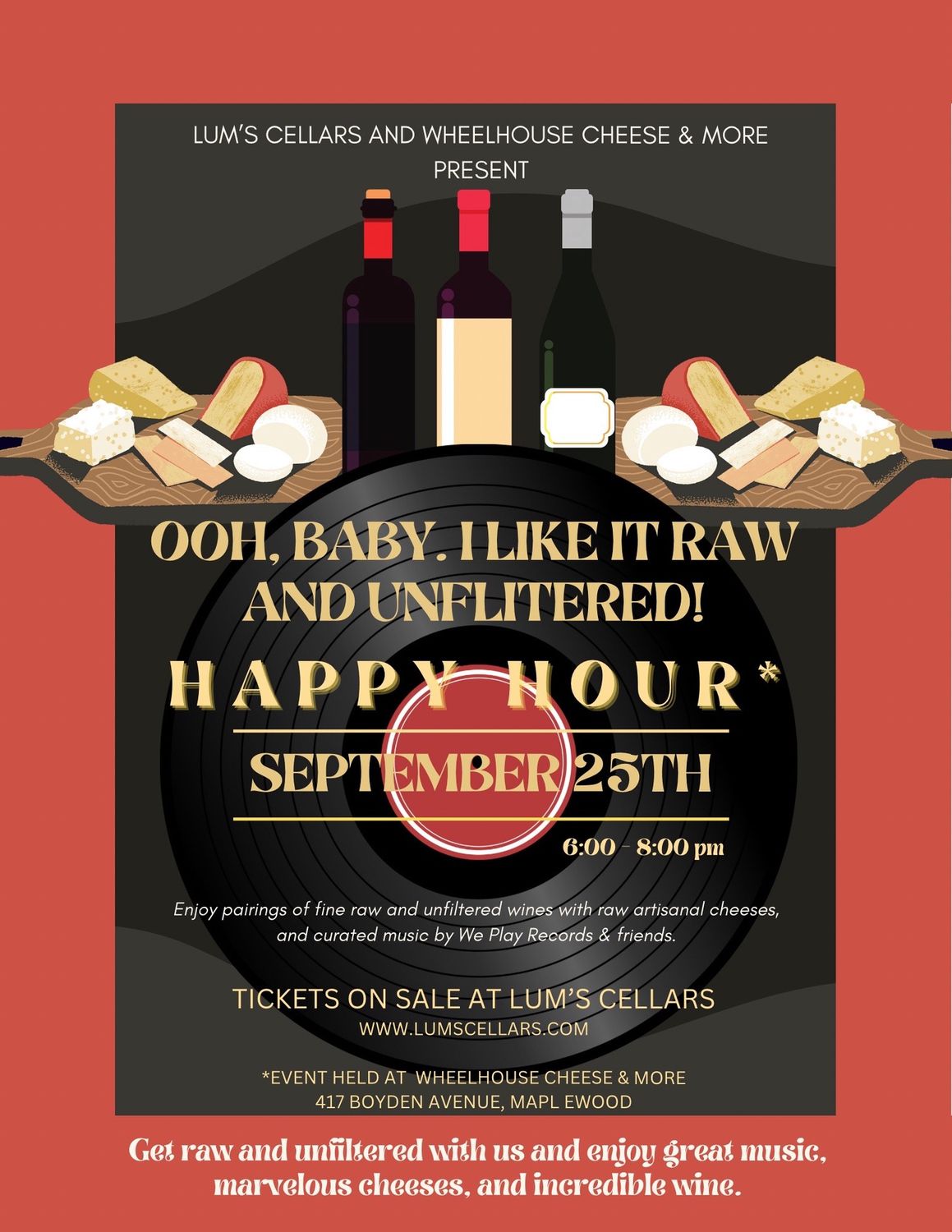 September 25th: Cheese Happy Hour- &quot;I like it raw and unfiltered!&quot;