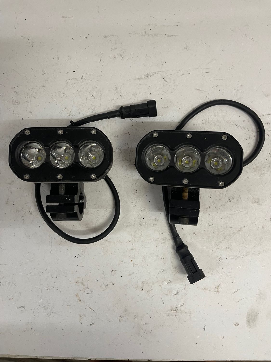 Crash Bar Mount Fog Lights-Pulled from a2005 Harley-Davidson FXSTI Softail Standard