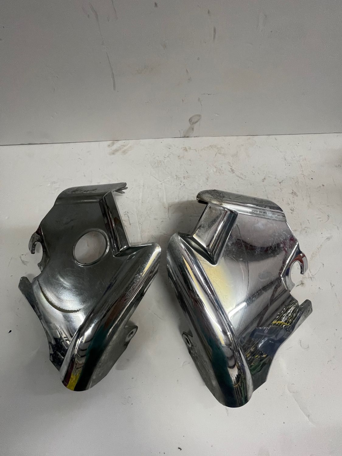 Front Fork Neck Covers Left & Right--2004 Yamaha XVS650 Base