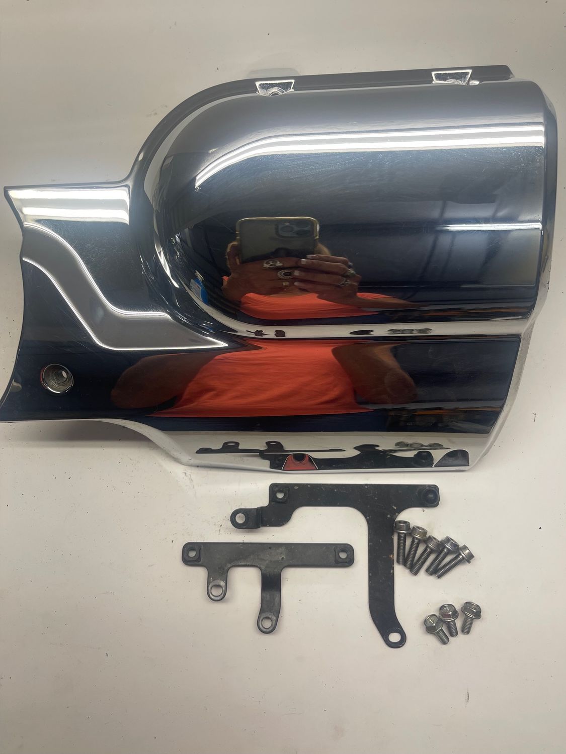 Left Engine Motor Crankcase Cover  w/ Brackets 11370-MEM-670--2007 Honda VTX 1300 C