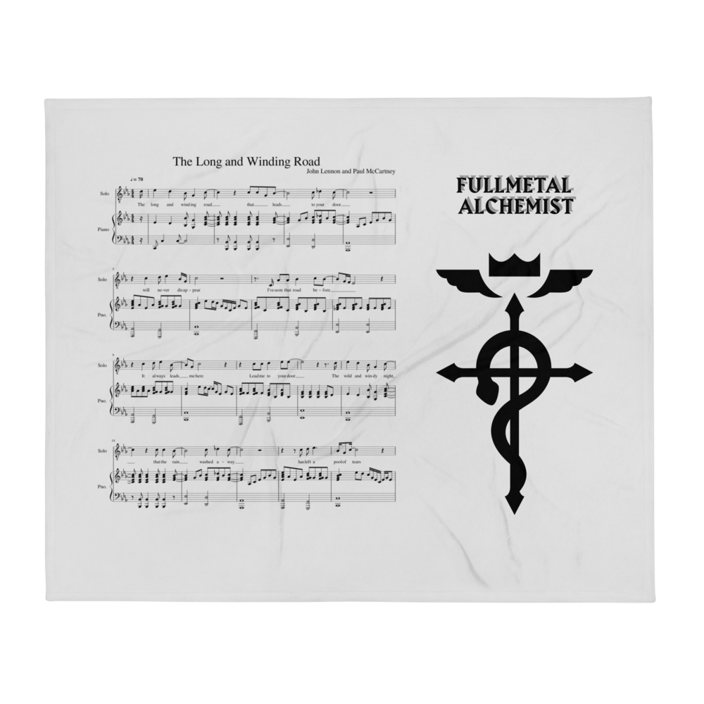 Sheet Music Fullmetal Alchemist Throw Blanket
