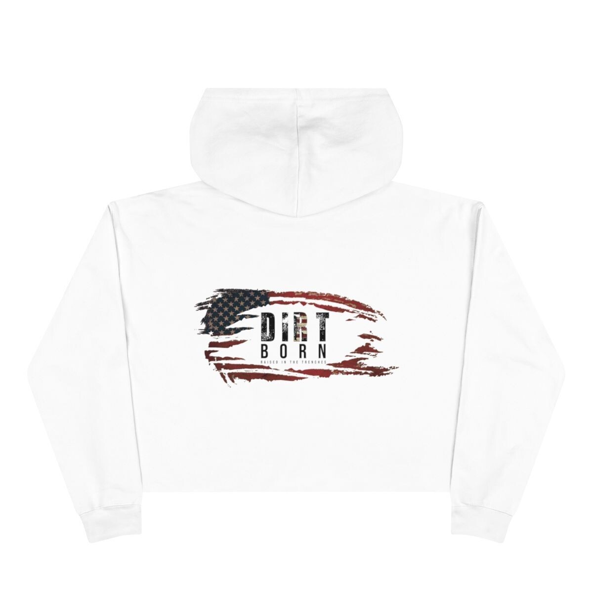 Dirt Born Grunge Flag Women s Crop Hoodie