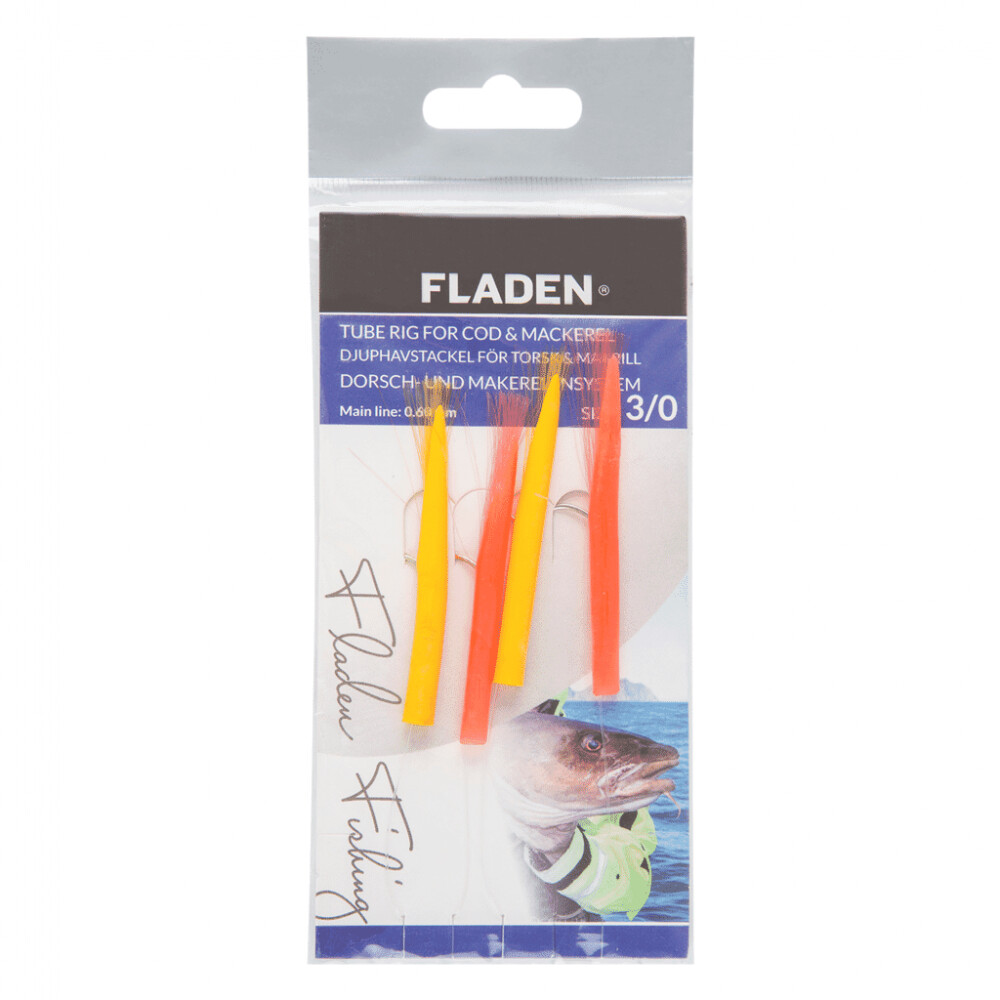 FLADEN TUBE RIG 4HK ASSTD. COLOURS3/0