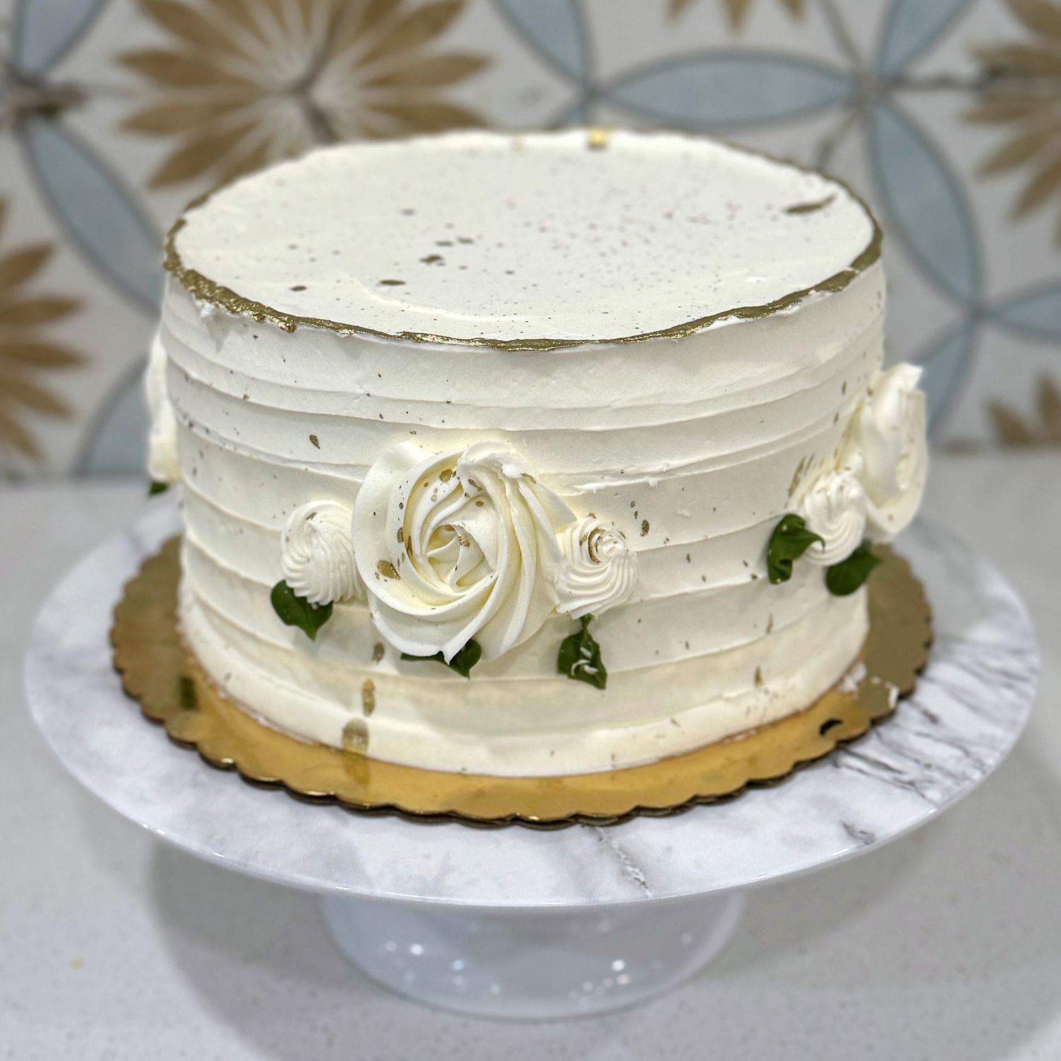 Horizontal Rough Iced with Rosettes