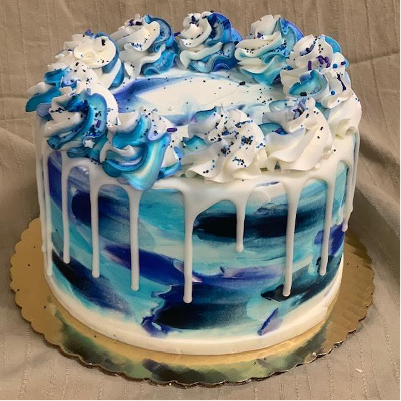 Drip Smear Cake with Dollops