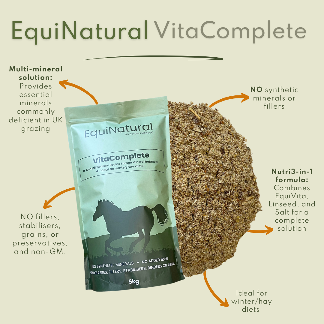 VITACOMPLETE ?OCTOBER 20%-OFF SALE *Hi-spec, non-synthetic equine mineral balancer for winter grass/hay diet