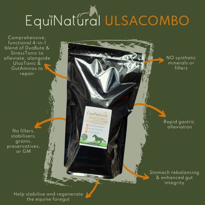 ULSACOMBO *Organic herbal blend for horses - a comprehensive 4-in-1 nutritional support for equine gastric ulcers ULSACOMBO *Organic herbal blend for horses - a comprehensive 4-in-1 nutritional support for equine gastric ulcers