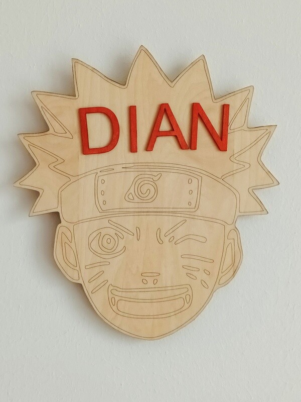 Naruto Namensschild mit LED-Beleuchtung