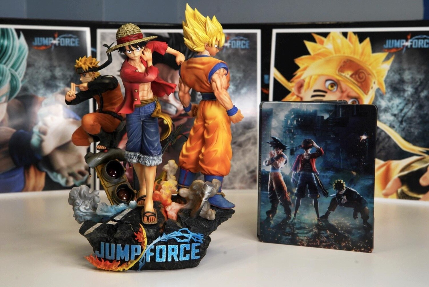 JUMP FORCE Anime Figure Naruto &amp; Son Goku &amp; Luffy Model Statue