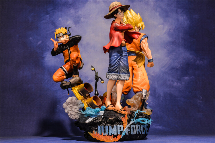 JUMP FORCE Anime Figure Naruto &amp; Son Goku &amp; Luffy Model Statue