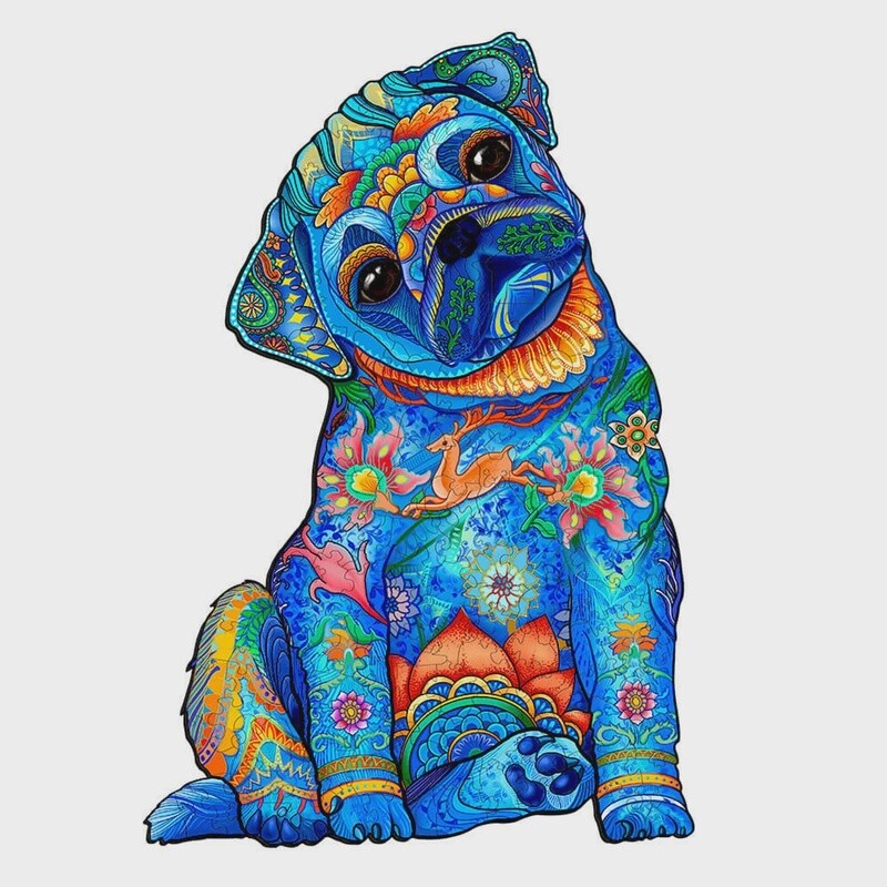 Cute Pug  (Wood Bests Puzzle)