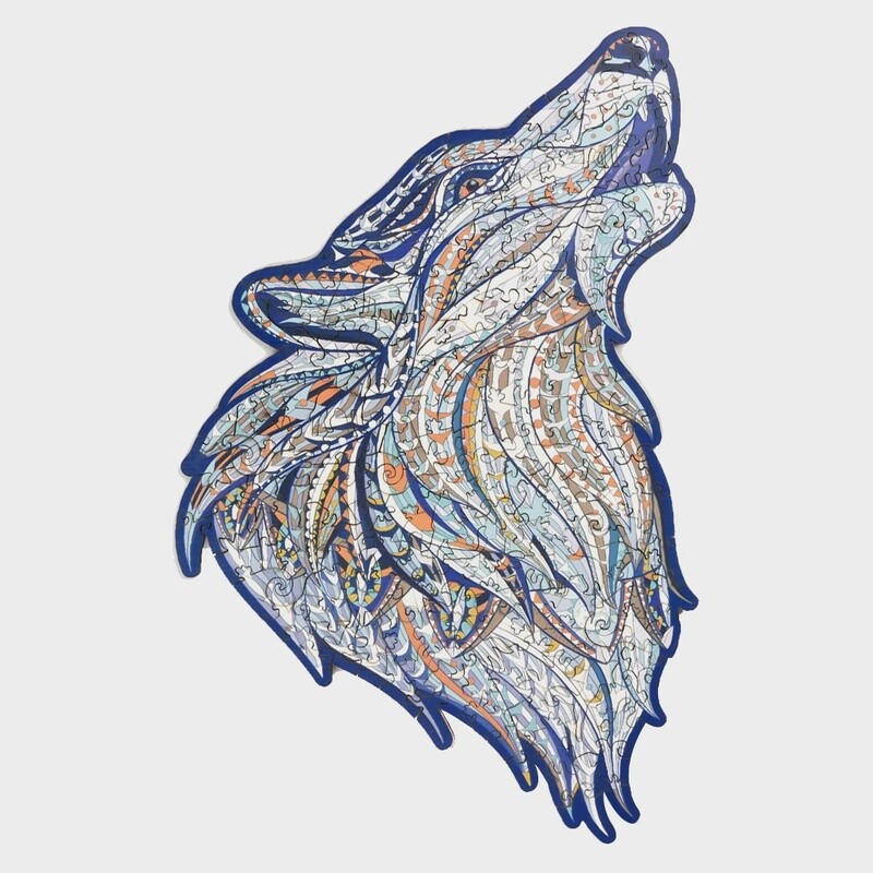 Blue Howling Wolf (Wood Bests Puzzle)
