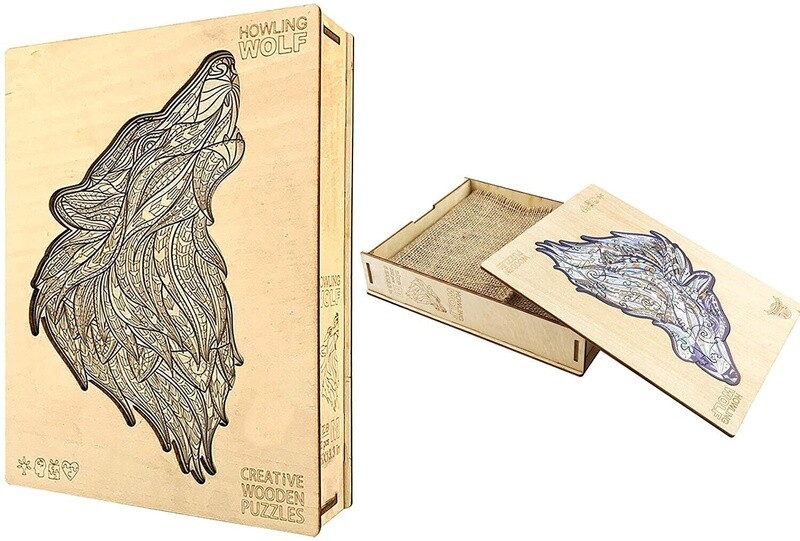 Blue Howling Wolf (Wood Bests Puzzle)