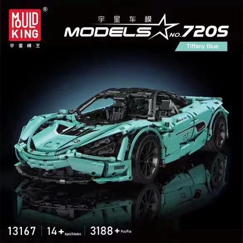 McLaren 720-S Tiffany Blue, Mould King Model # 13167