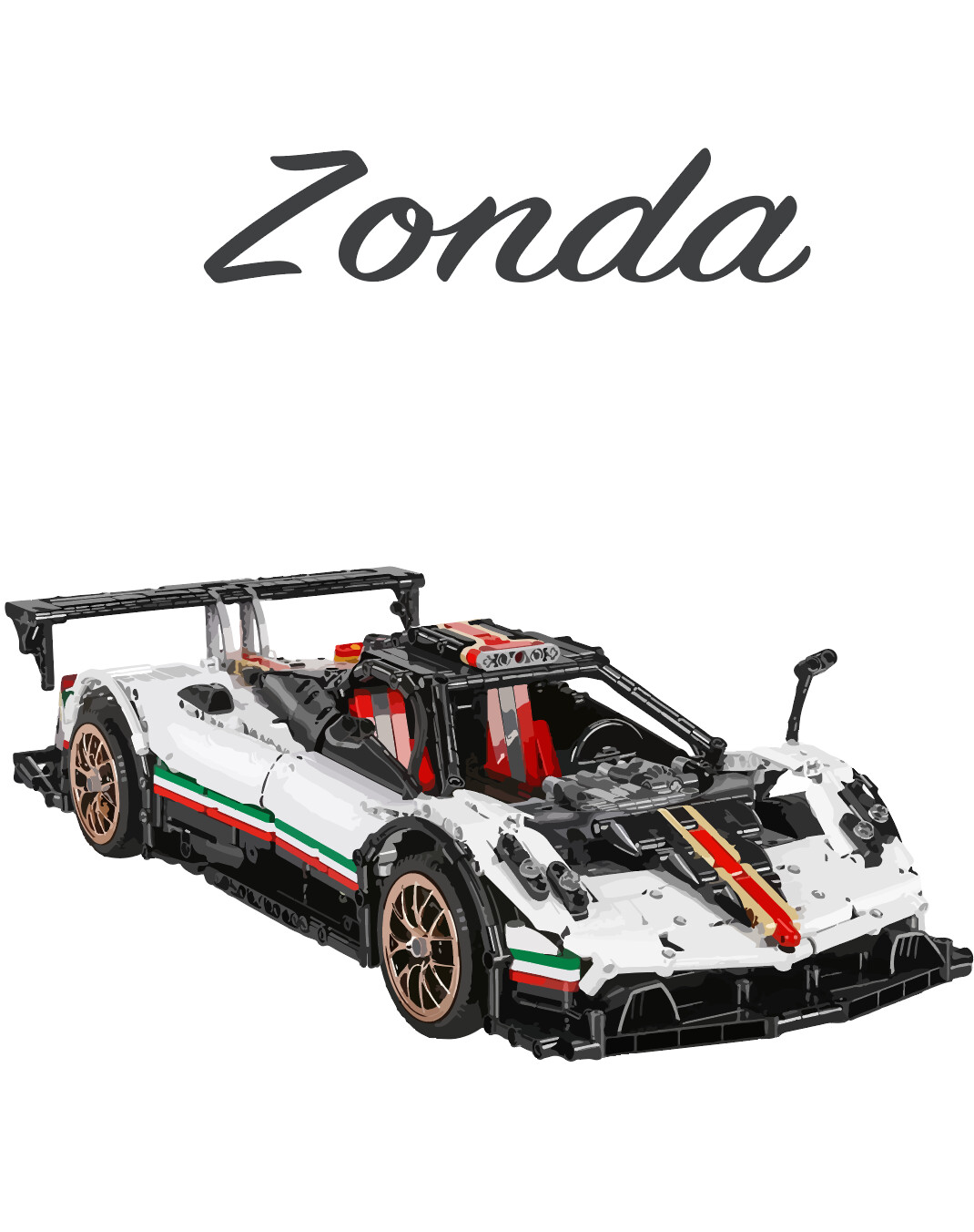 Pagoni Zonda R- RC, Mould King Model # 13060