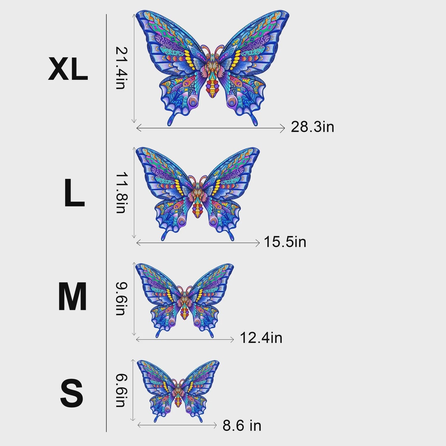 Charming Butterfly (Wood Bests Puzzle), Size: Medium