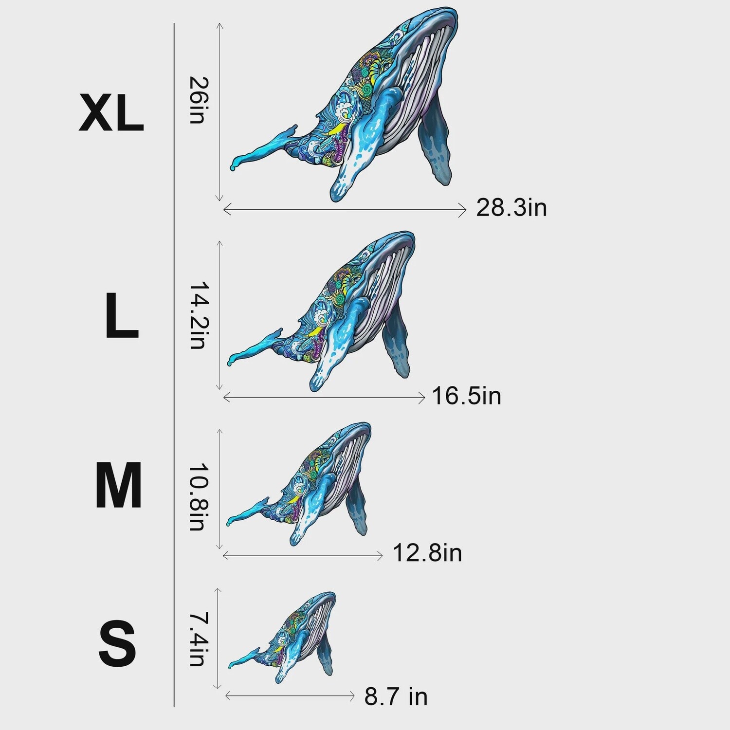 Free Whale  (Wood Bests Puzzle), Size: Medium