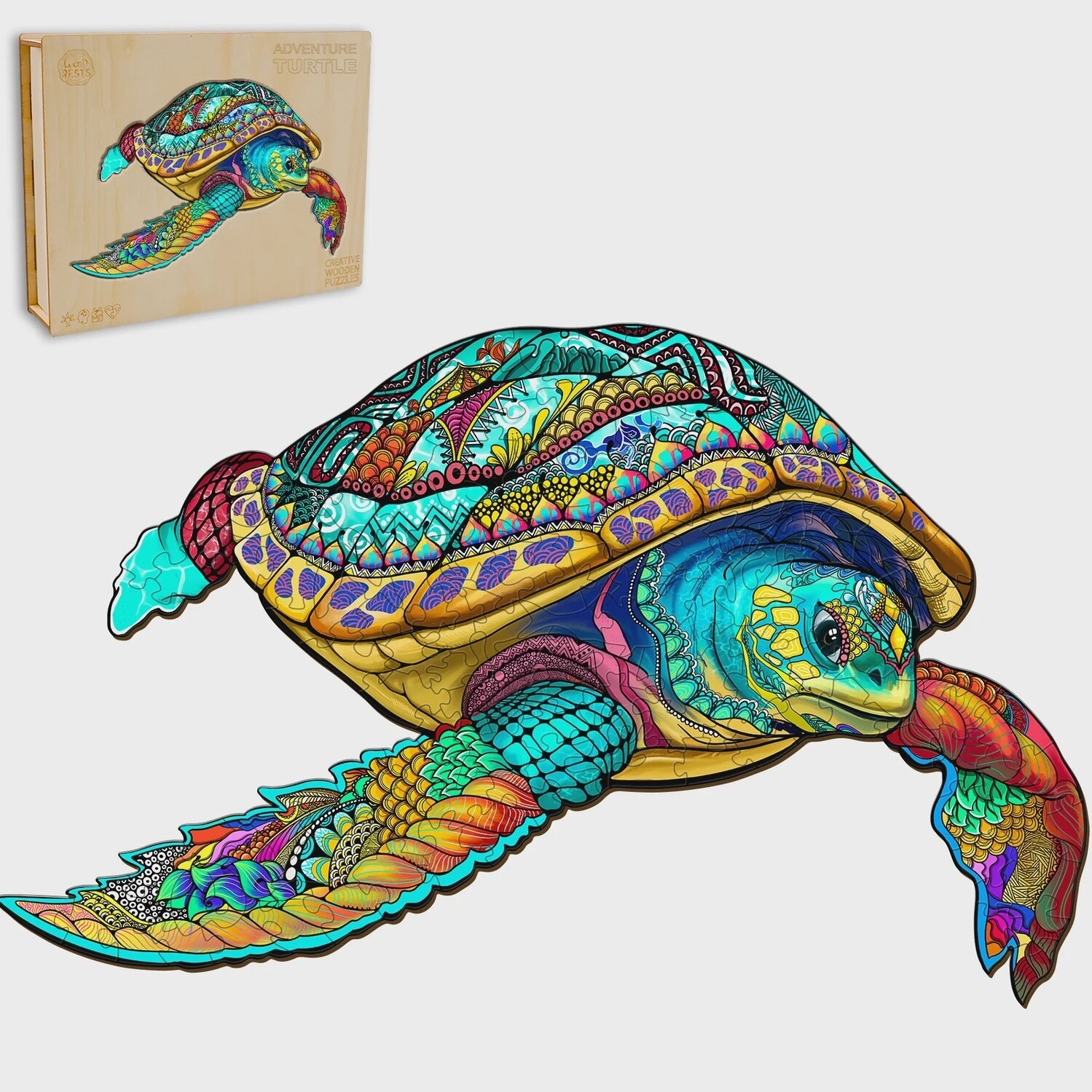 Adventure Turtle Puzzle (Wood Bests Puzzle), Size: Medium