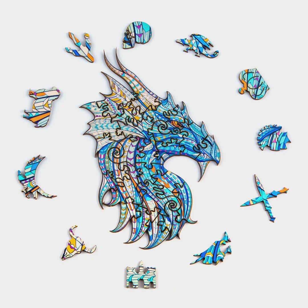 Blue Warrior Dragon Puzzle, Size: Small