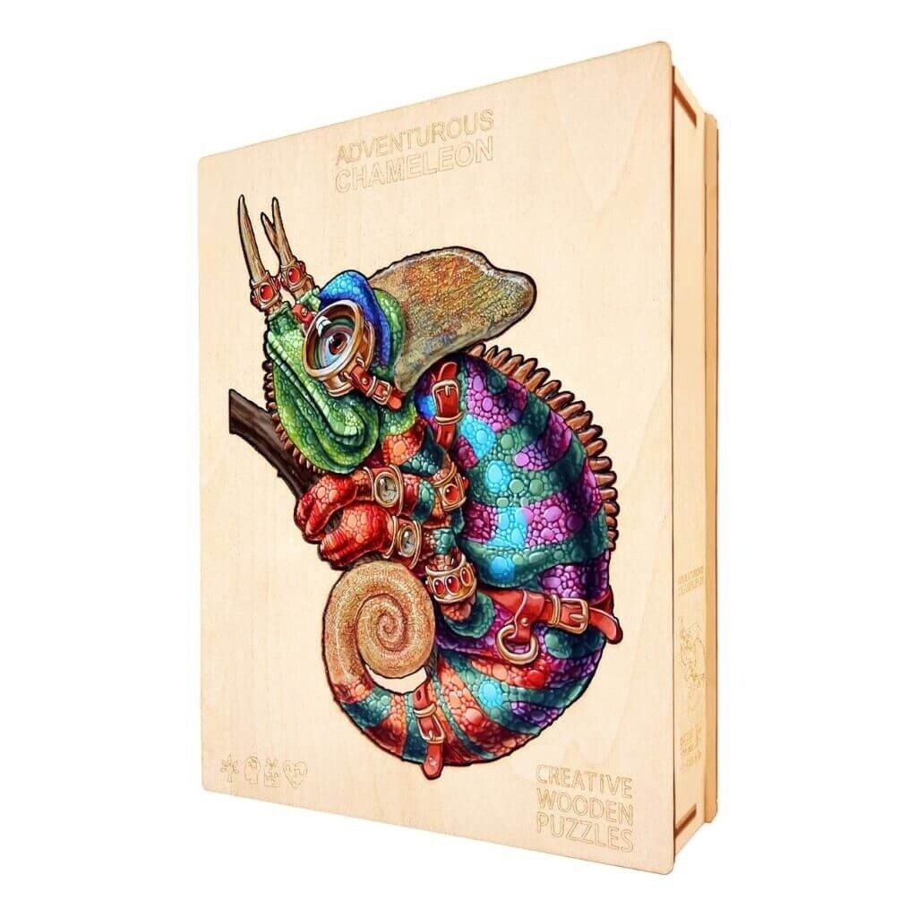 Adventurous Chameleon (Wood Bests Puzzle), Size: Small