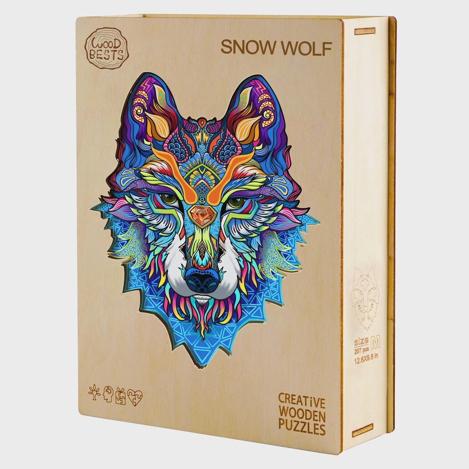 Snow Wolf Puzzle, Size: Small