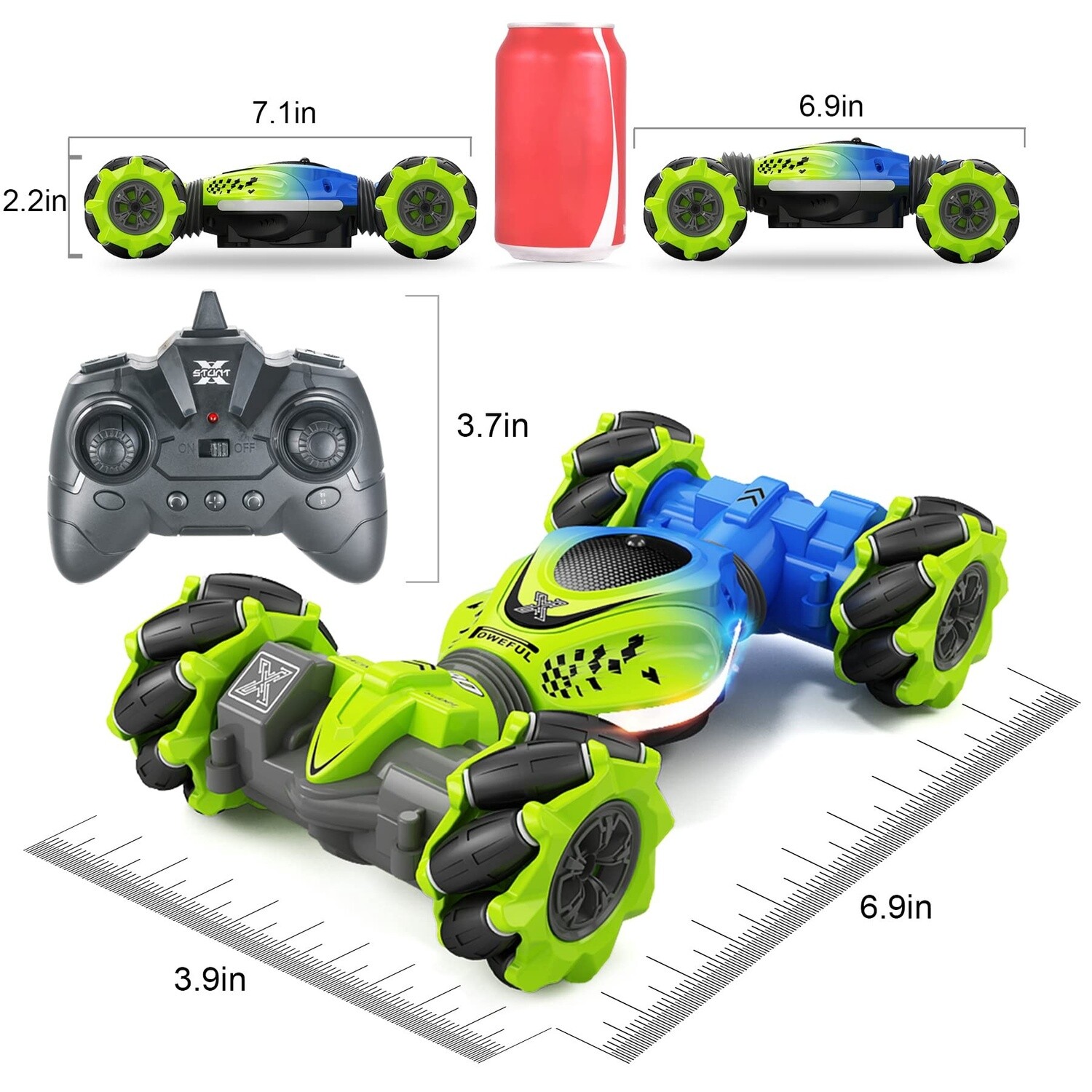 1611 4WD Stunt Car 1/24th Scale, Model# WT2020A, Colour: Green