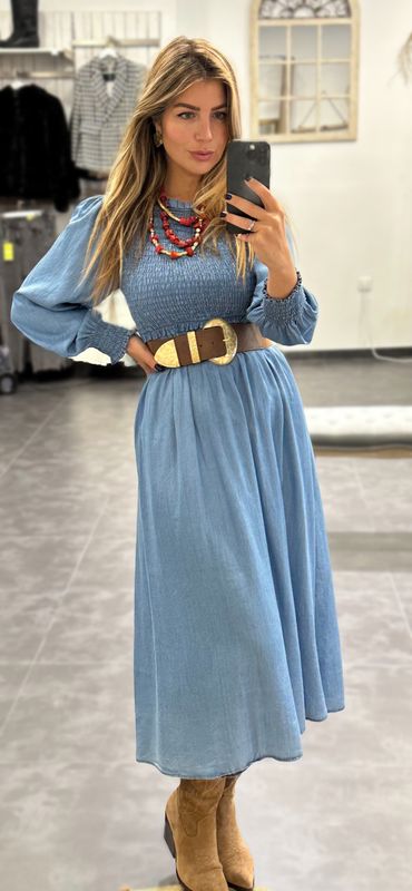 Vestido denim lavado Vestido denim lavado
